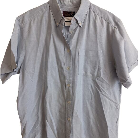 Harbour Gate Collection Womens Sz 14 Short Sleeve Button Down Shirt Light Blue - Picture 1 of 4